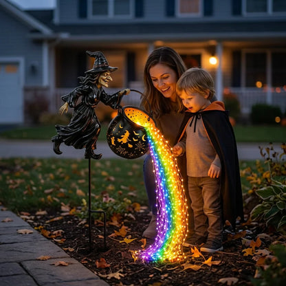 MagicBrew™ - Illuminated witch garden stake with magical projection effects