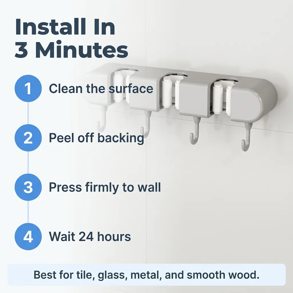 WallHold™ - Damage-free wall mount storage for small spaces