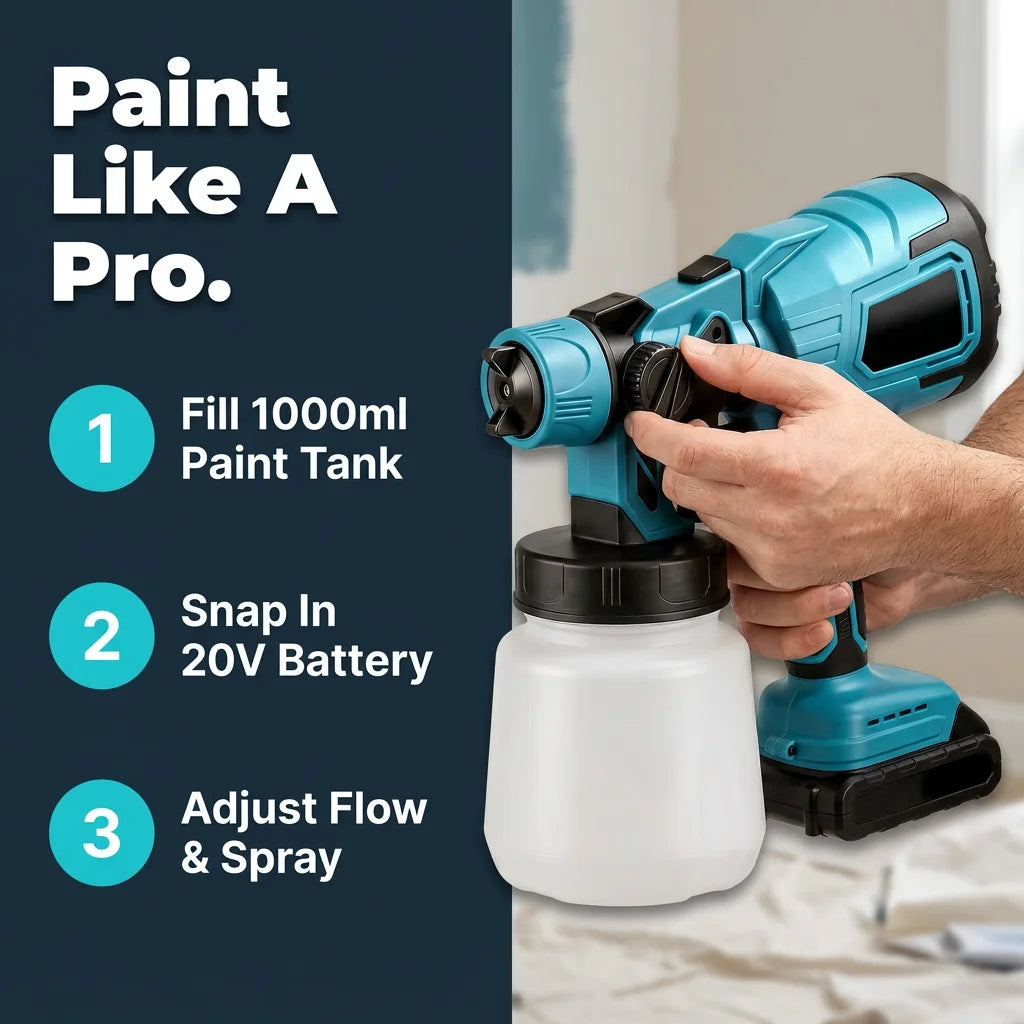 PowerPaint™ - Cordless high-pressure paint sprayer for professional finishes