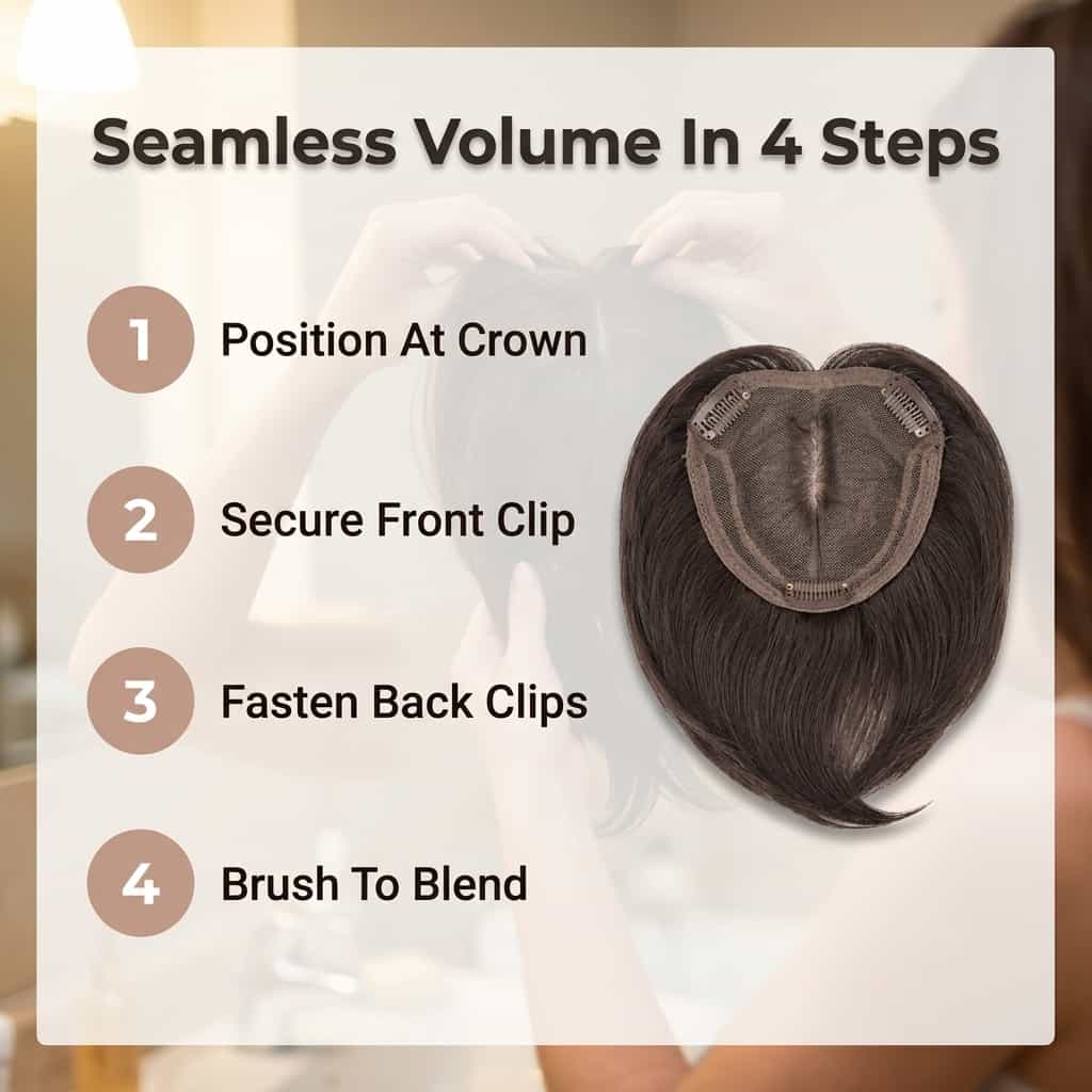 Seamless Hair Topper Clip – Instant Volume