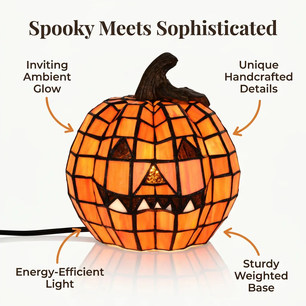 GlassGlow™ - Artisanal stained glass pumpkin for refined seasonal decor