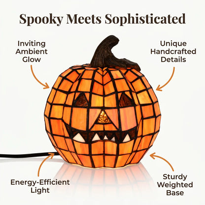 GlassGlow™ - Artisanal stained glass pumpkin for refined seasonal decor