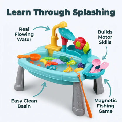 FunSink™ - 2-in-1 Pretend Kitchen and Fishing Water Table