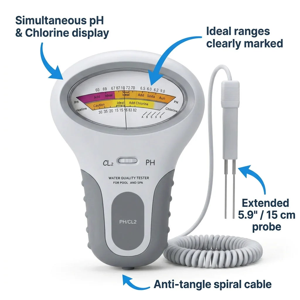 AquaTest™ - Digital pH and Chlorine Water Quality Tester