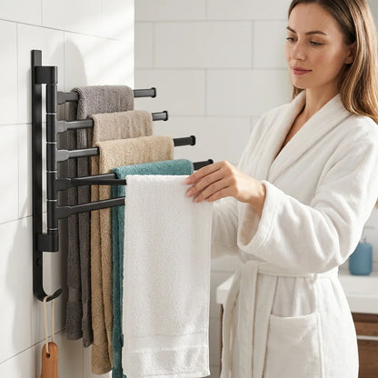 FlexArm™ - 5-Arm Swivel Wall-Mounted Towel Holder