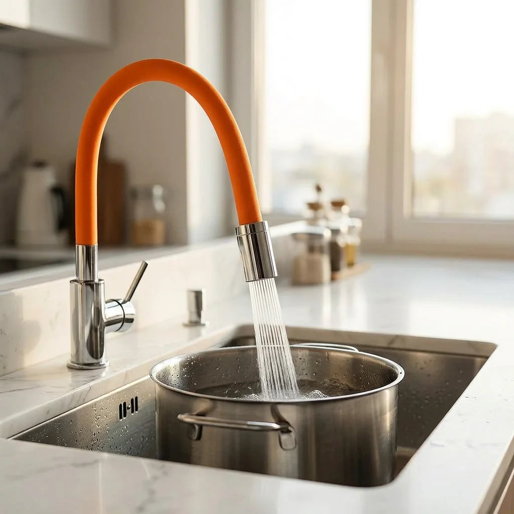FlexFlow™ - Raccordo girevole a 360 gradi per rubinetto, per risciacqui senza schizzi
