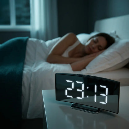 EasyTime™ - Bedside Alarm Clock with Auto-Dimming Curved LED Display