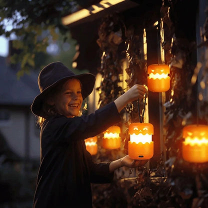 FlexLantern™ - Collapsible spooky jack-o-lantern for easy seasonal storage
