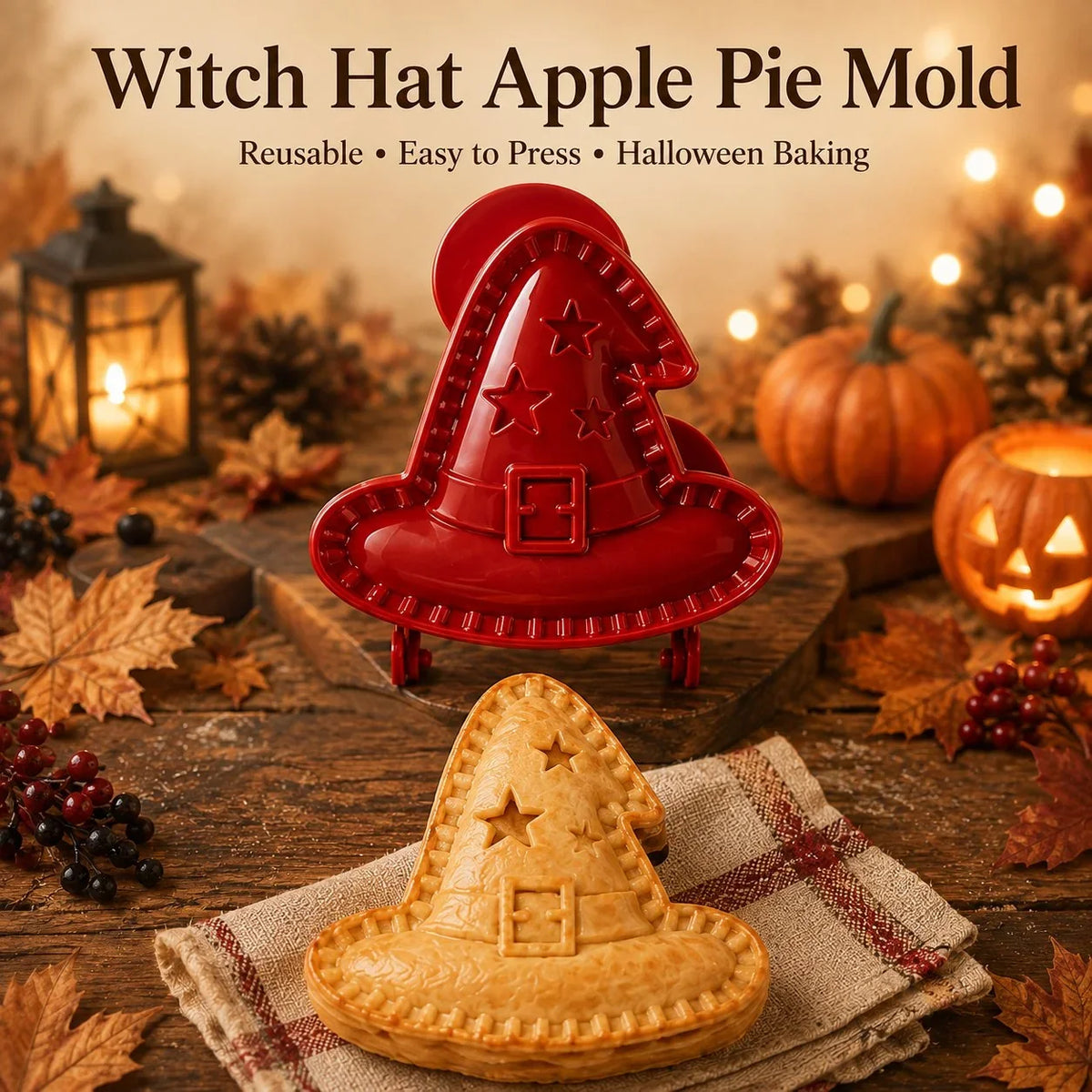 PiePress™ - 8 Piece Halloween Mini Pie Mold Set for Spooky Baking