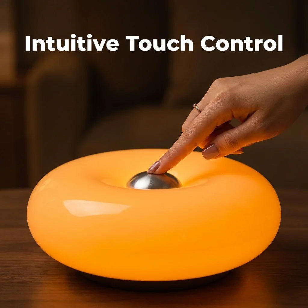 GlowRing™ - Sculptural donut table lamp with ambient glow
