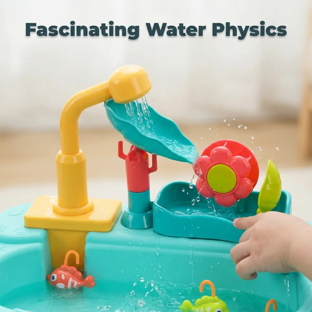 FunSink™ - 2-in-1 Pretend Kitchen and Fishing Water Table