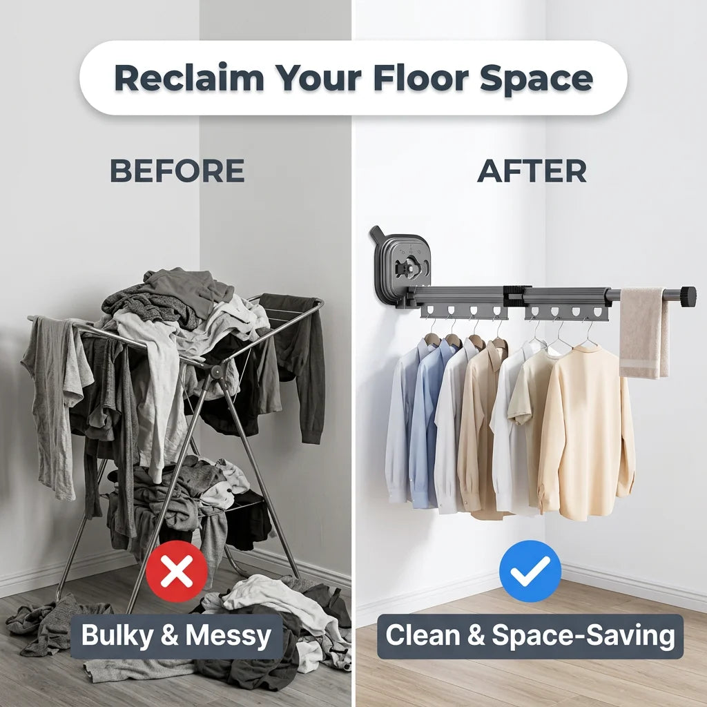 EasyMount™ - Space-saving foldable wall drying rack