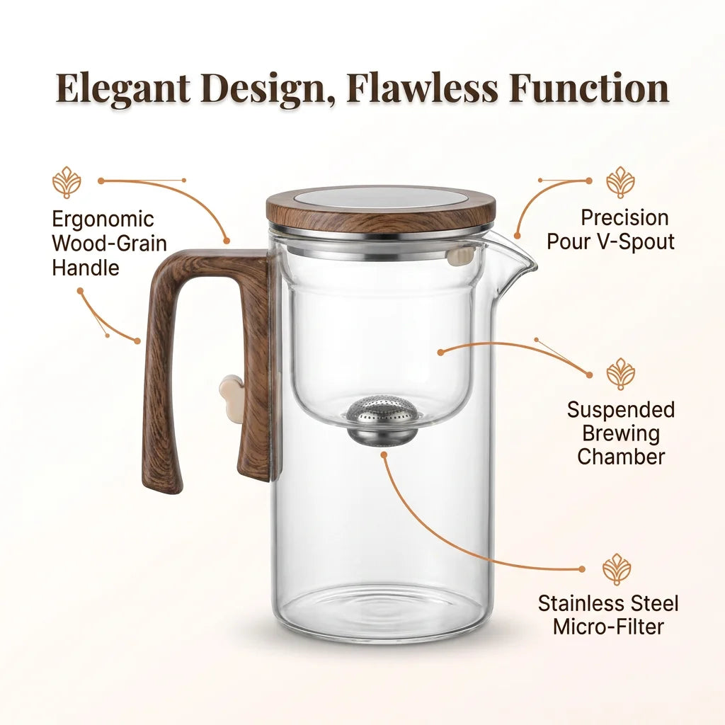 ClearBrew™ - Heat-Resistant Borosilicate Glass Teapot for Loose Leaf Tea