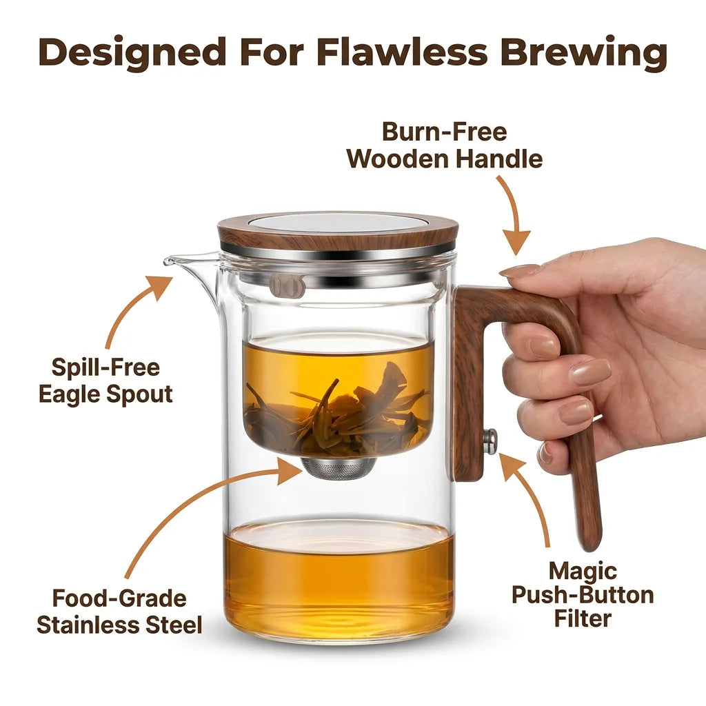 ClearBrew™ - Heat-Resistant Borosilicate Glass Teapot