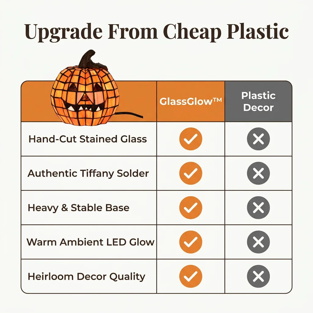 GlassGlow™ - Artisanal stained glass pumpkin for refined seasonal decor