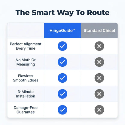 HingeGuide™ - Adjustable hinge routing template for perfect door installation