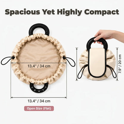 FlexBag™ - Instant-access drawstring makeup organizer