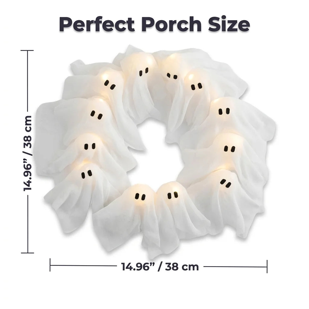 BooLight™ - Enchanting LED Halloween Ghost Wreath