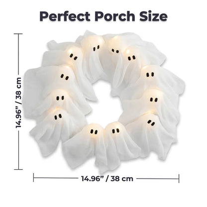 BooLight™ - Enchanting LED Halloween Ghost Wreath