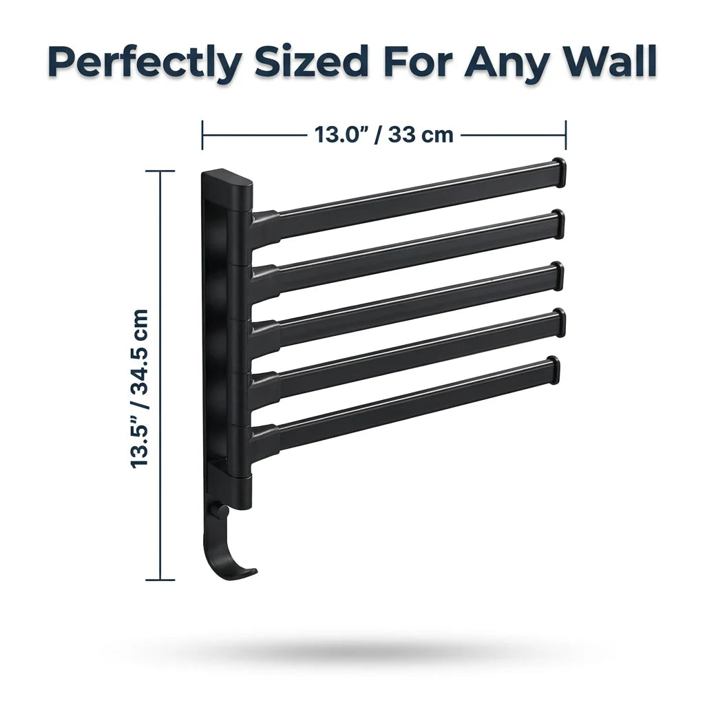 FlexArm™ - 5-Arm Swivel Wall-Mounted Towel Holder