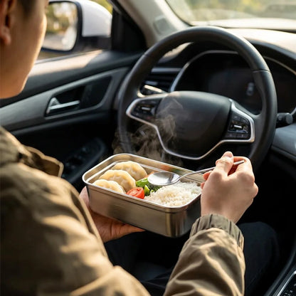 WarmBox™ - Portable stainless steel electric meal warmer for office and travel