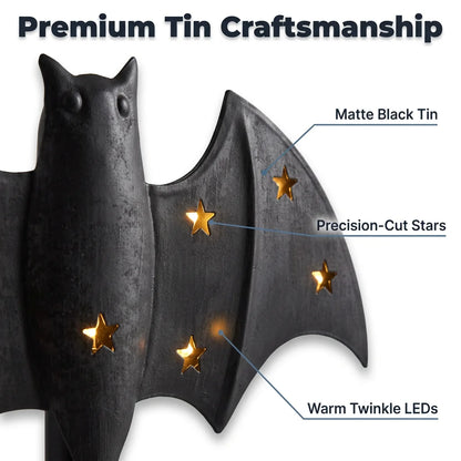 BatGlow™ - Hand-painted gothic tin candle holder