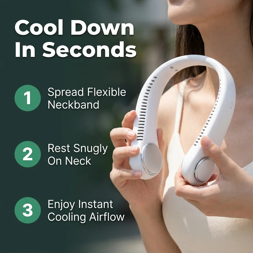 SmartCool™ - Portable USB Rechargeable Hands-Free Neck Fan
