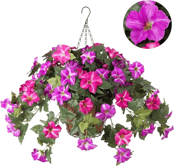 Lifelike Artificial Petunias - Weatherproof Floral Display