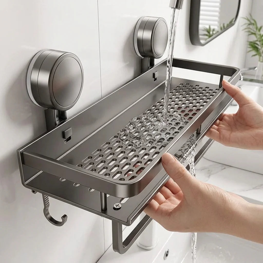 GripShelf™ - Drill-free suction cup shower organizer