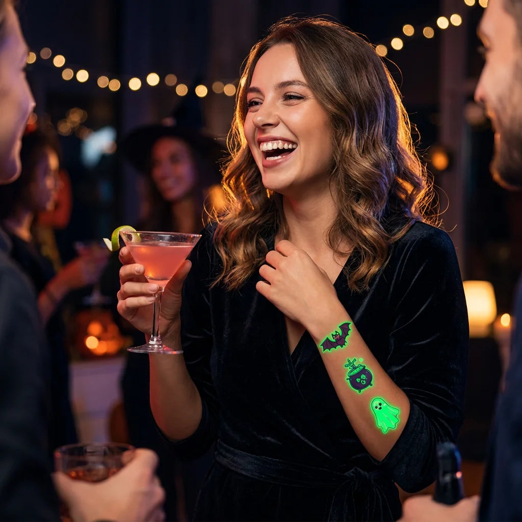 NeonArt™ - Premium glow-in-the-dark tattoo stickers for Halloween parties