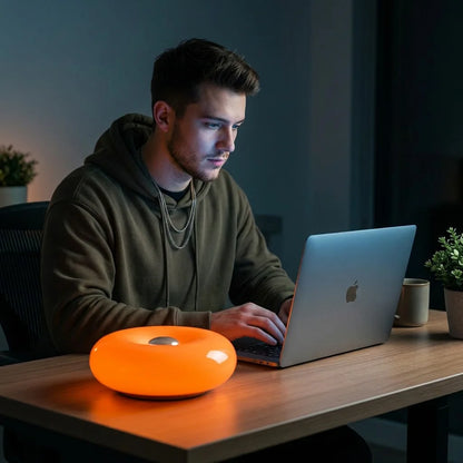GlowRing™ - Sculptural donut table lamp with ambient glow