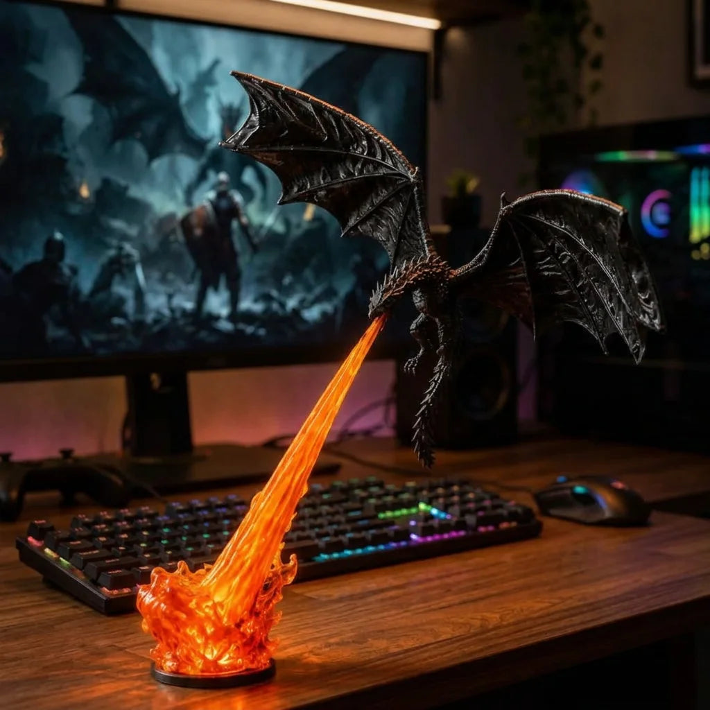 DragonGlow™ - Fire-Breathing Fantasy Bookshelf Lamp