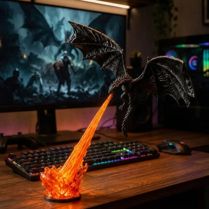 DragonGlow™ - Fire-Breathing Fantasy Bookshelf Lamp