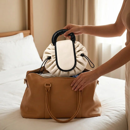 FlexBag™ - Instant-access drawstring makeup organizer