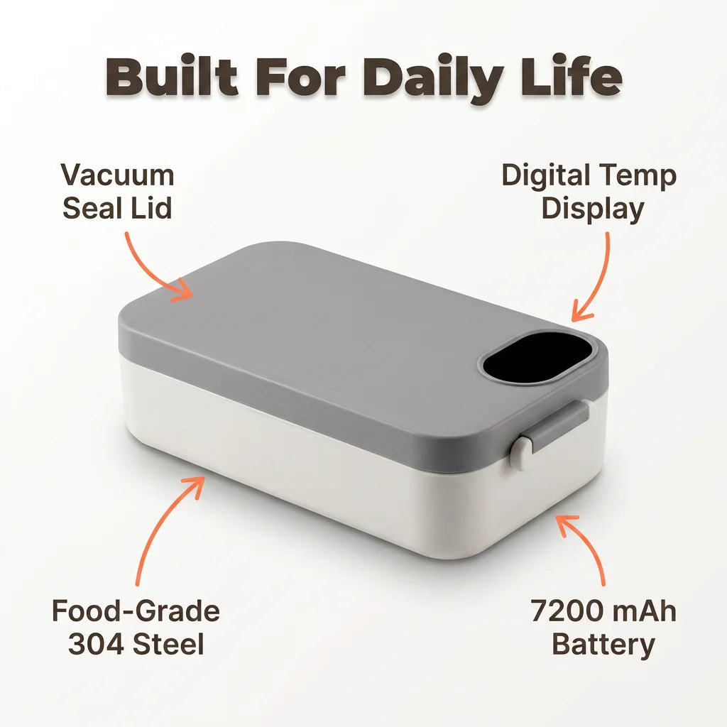WarmBox™ - Portable stainless steel electric meal warmer for office and travel