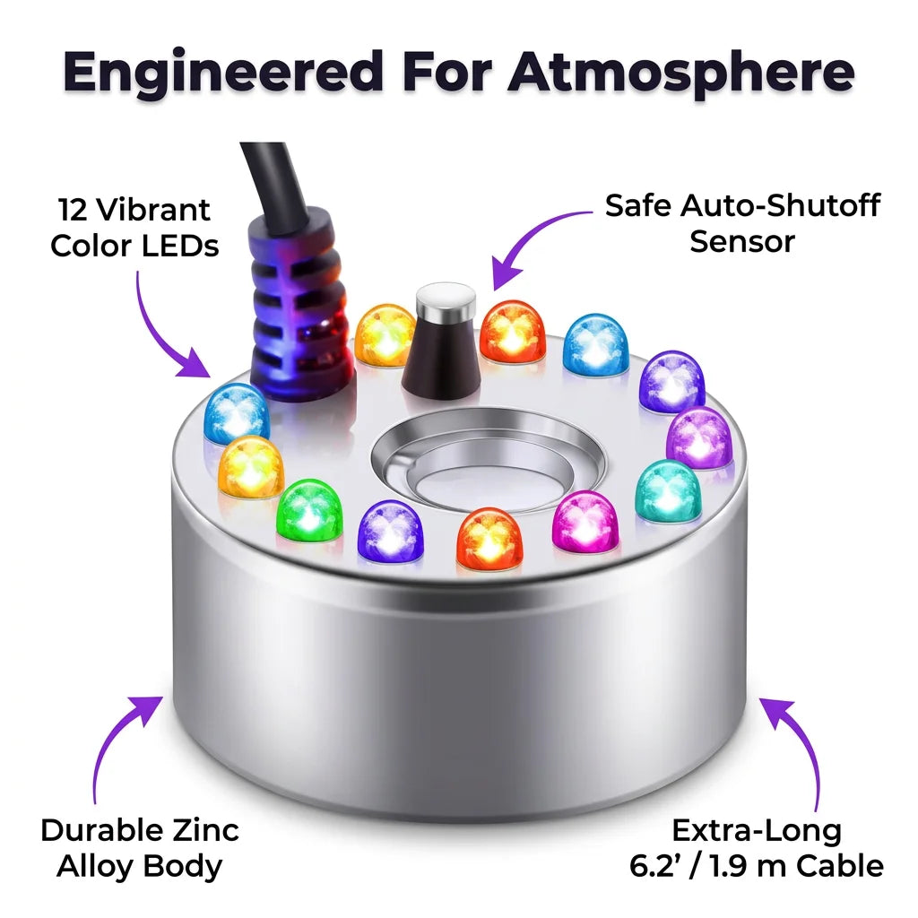 ColorFog™ - Ultrasonic mist maker with 12 LED color effects