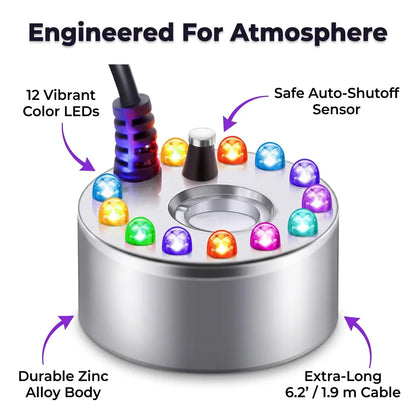 ColorFog™ - Ultrasonic mist maker with 12 LED color effects