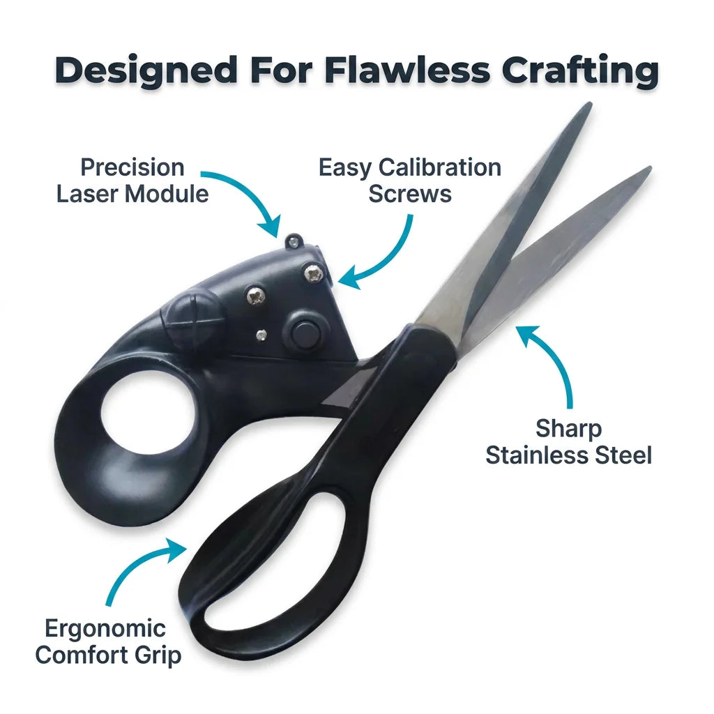 LaserGuide™ - Precision laser-guided metal scissors for perfect cuts