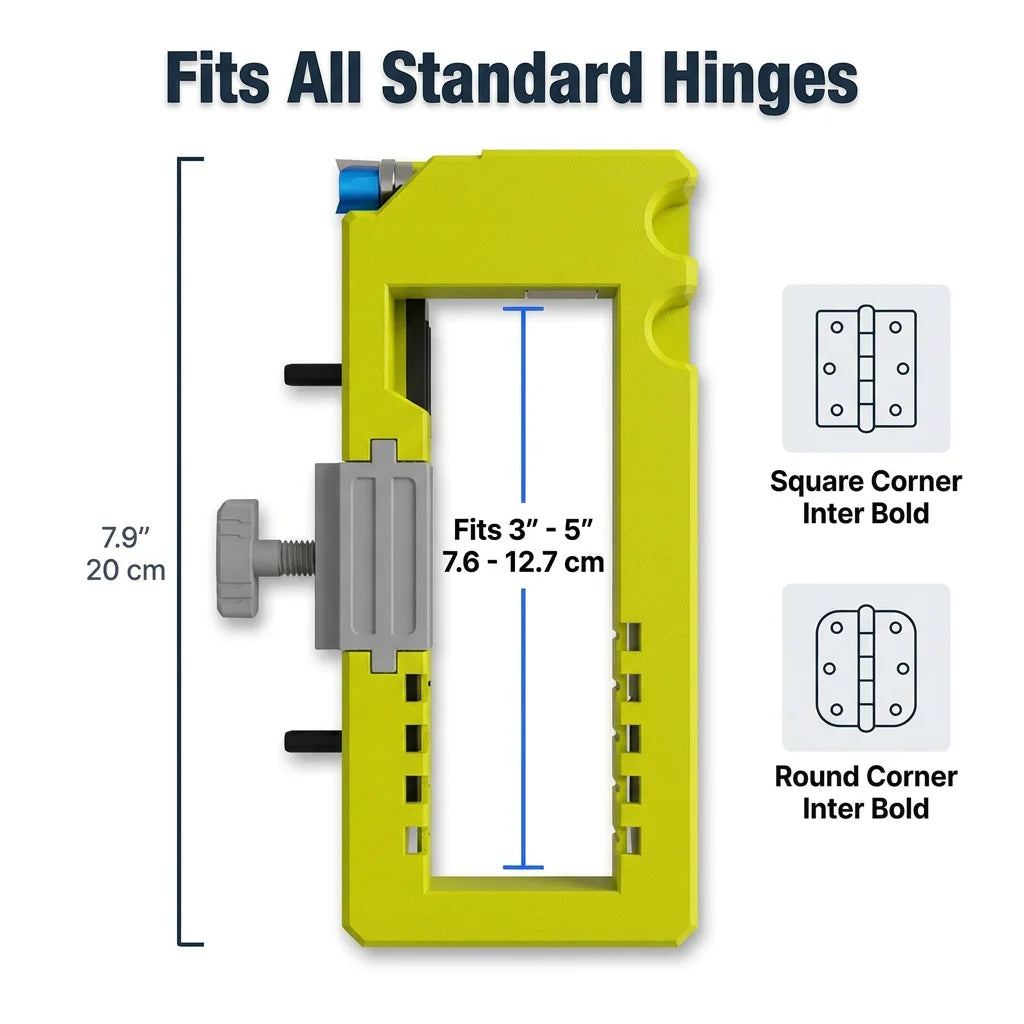 HingeGuide™ - Adjustable hinge routing template for perfect door installation