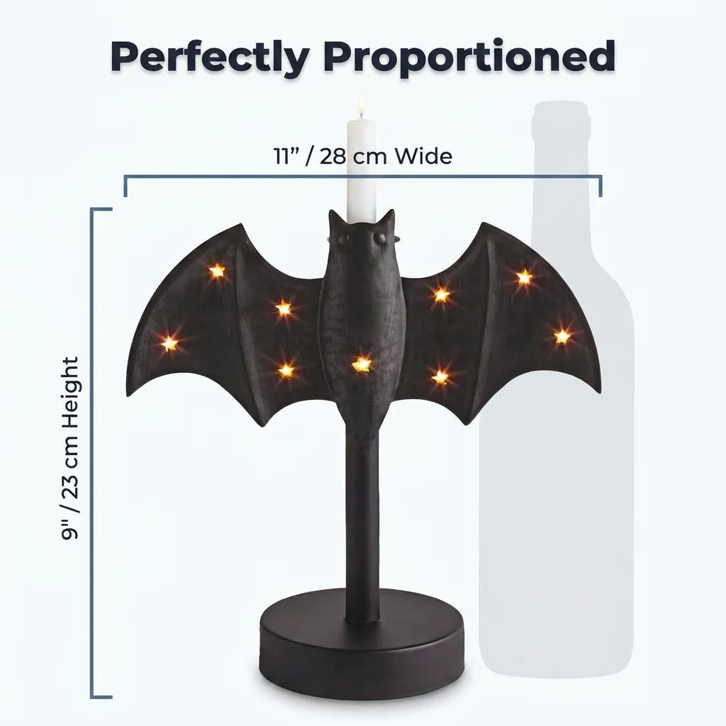 BatGlow™ - Hand-painted gothic tin candle holder