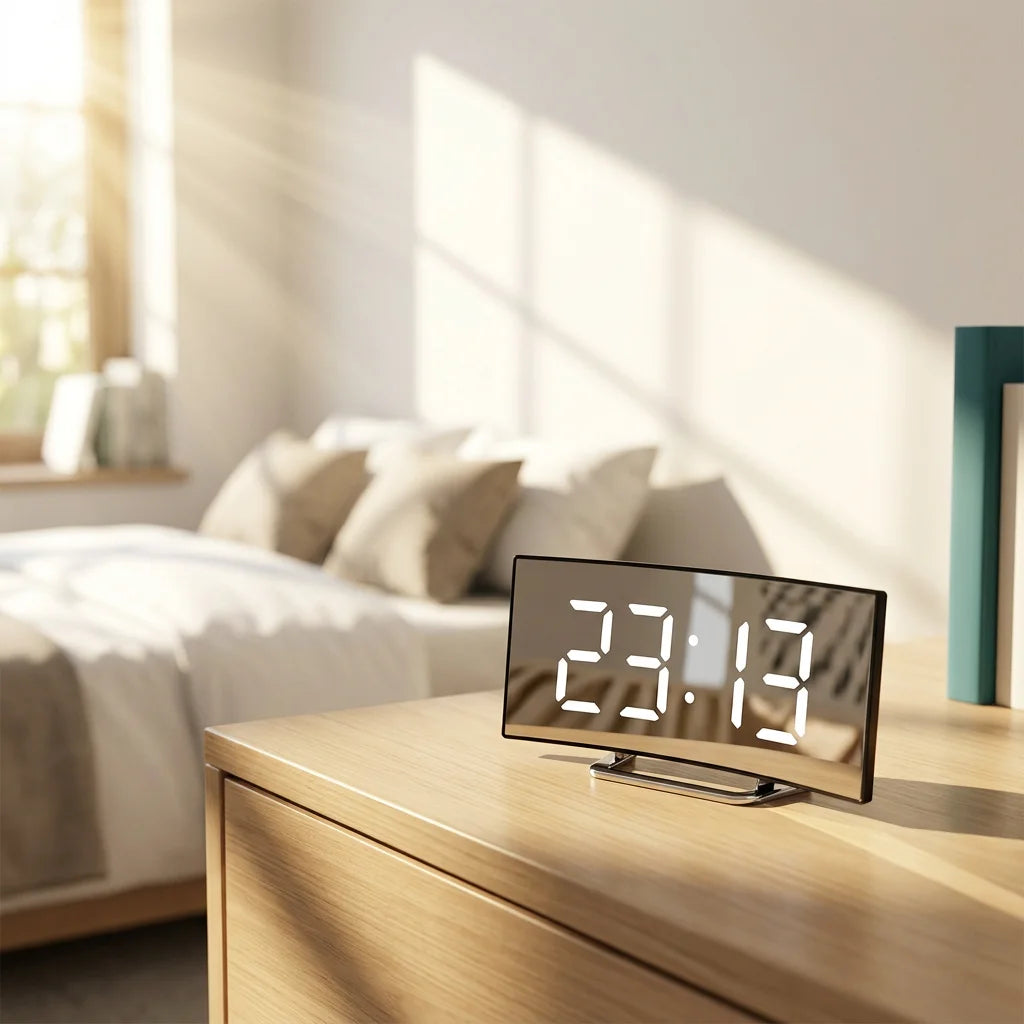 EasyTime™ - Bedside Alarm Clock with Auto-Dimming Curved LED Display