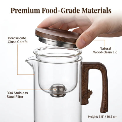 ClearBrew™ - Heat-Resistant Borosilicate Glass Teapot for Loose Leaf Tea
