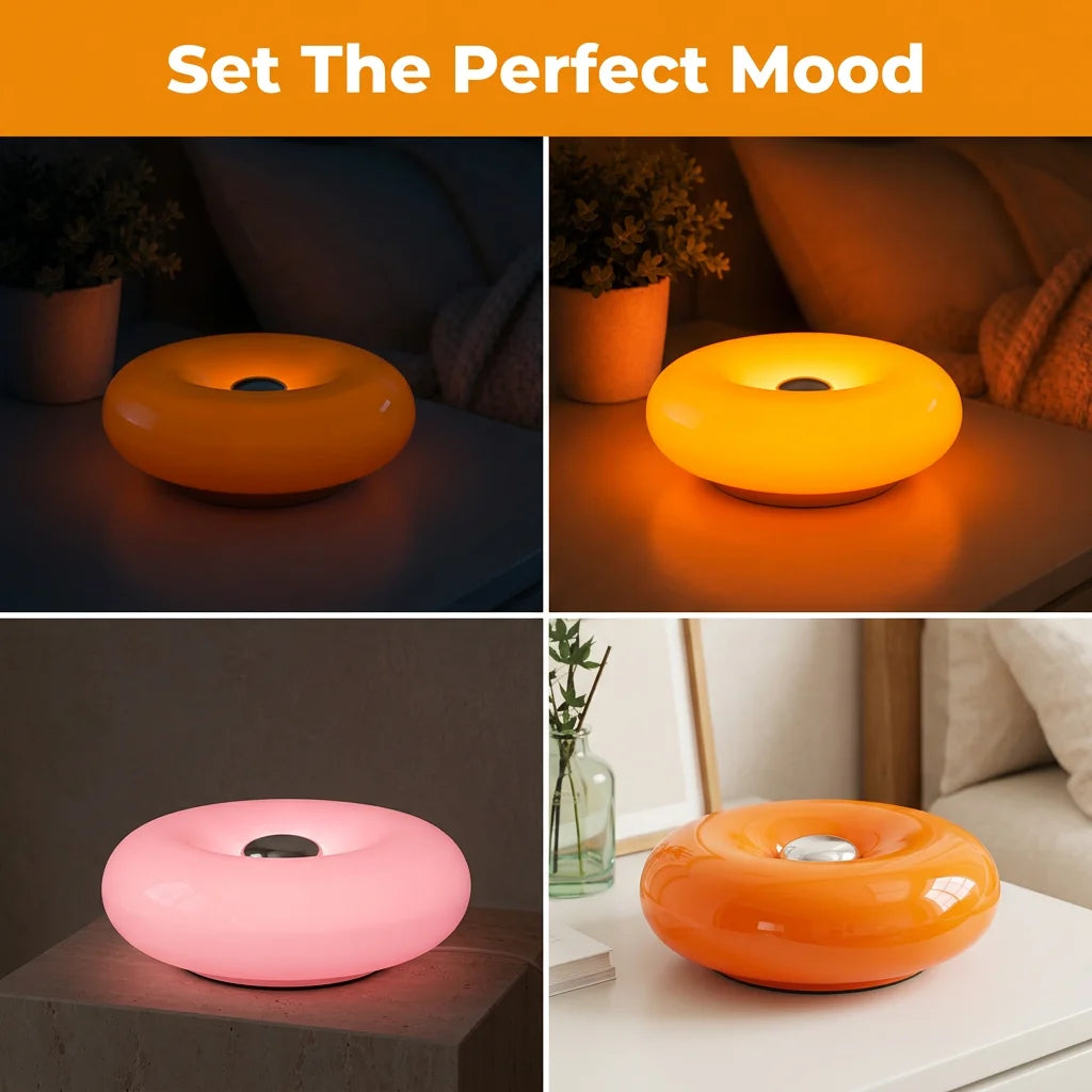 GlowRing™ - Sculptural donut table lamp with ambient glow