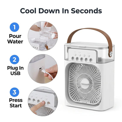 AquaBreeze™ - Compact desk air cooler with LED night light