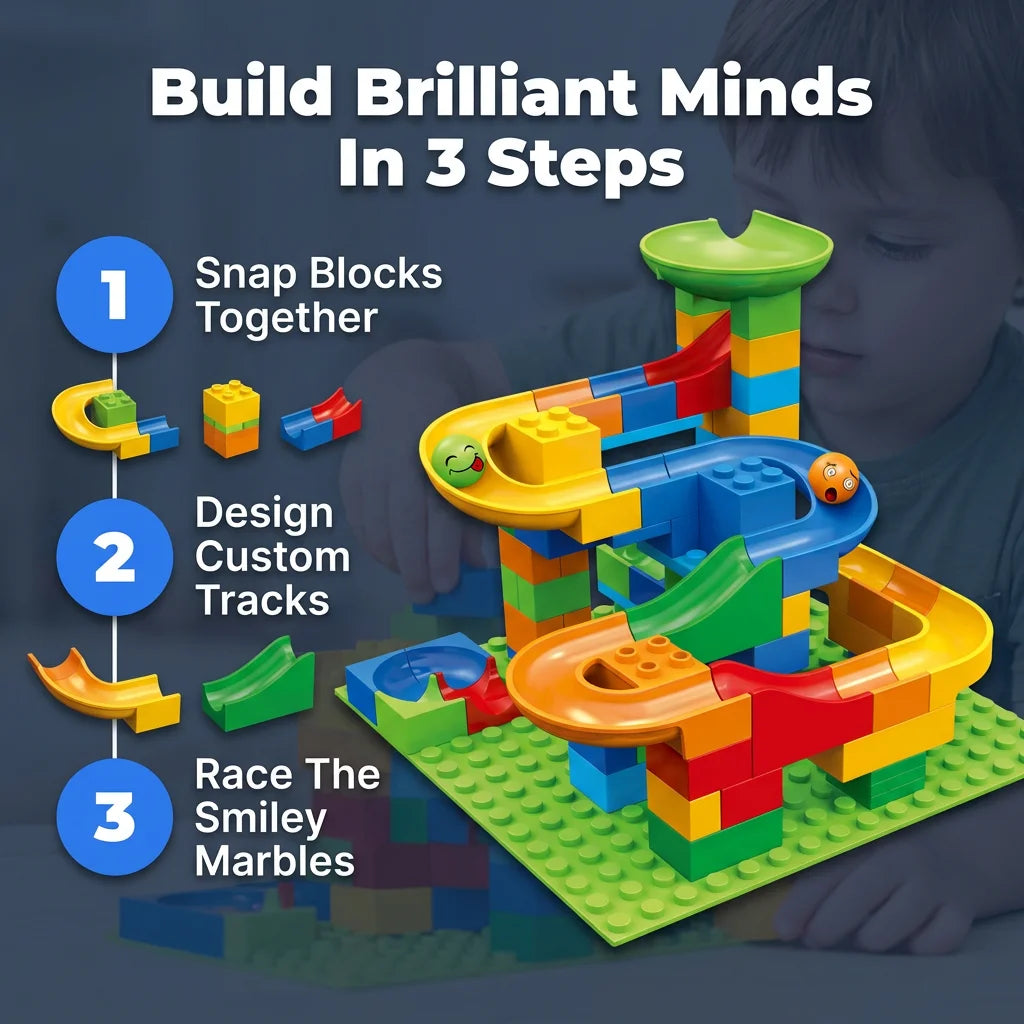 FunBlock™ - Customizable 84-504PCS Marble Race Run Maze Toy