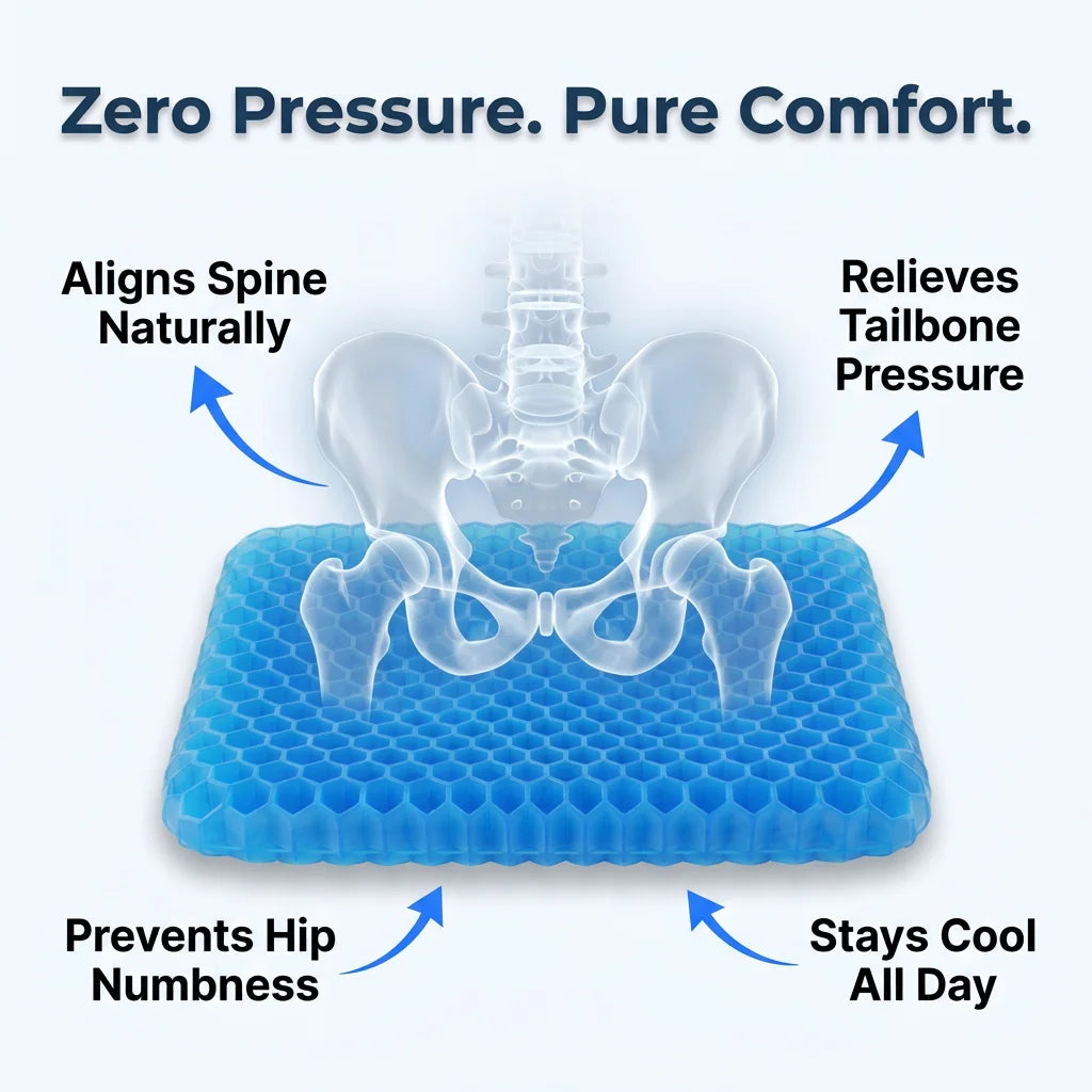 CoolGel™ - Medical-grade gel seat cushion for superior pressure relief