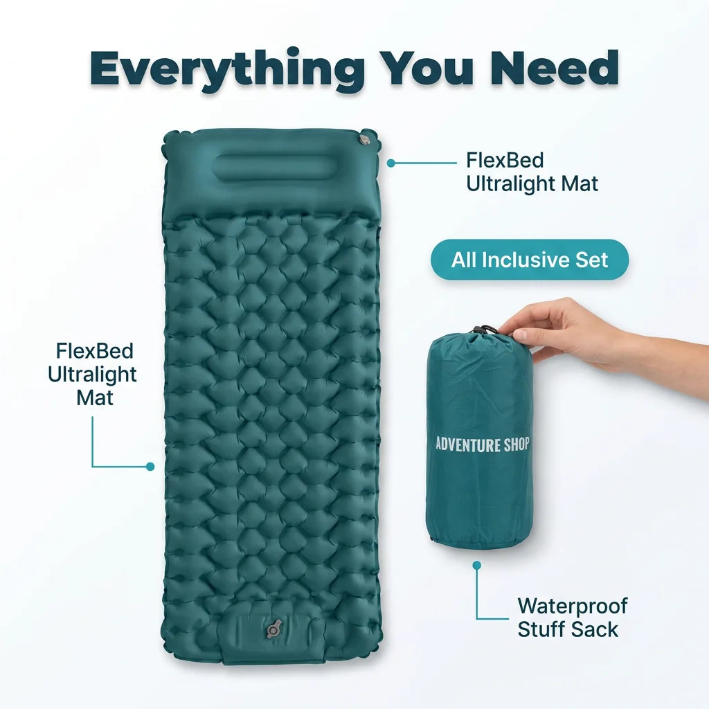 FlexBed™ - Ultralight and compact sleeping mat for every adventure
