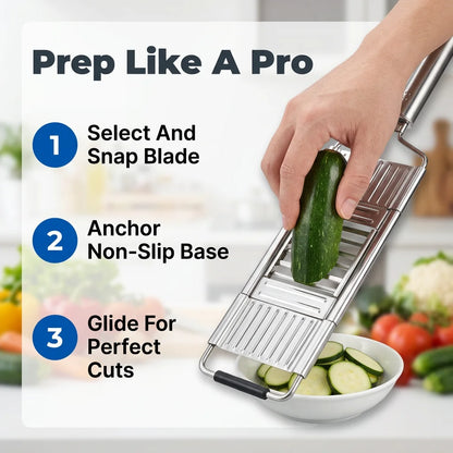 MultiBlade™ - 3-in-1 stainless steel vegetable slicer grater and shredder