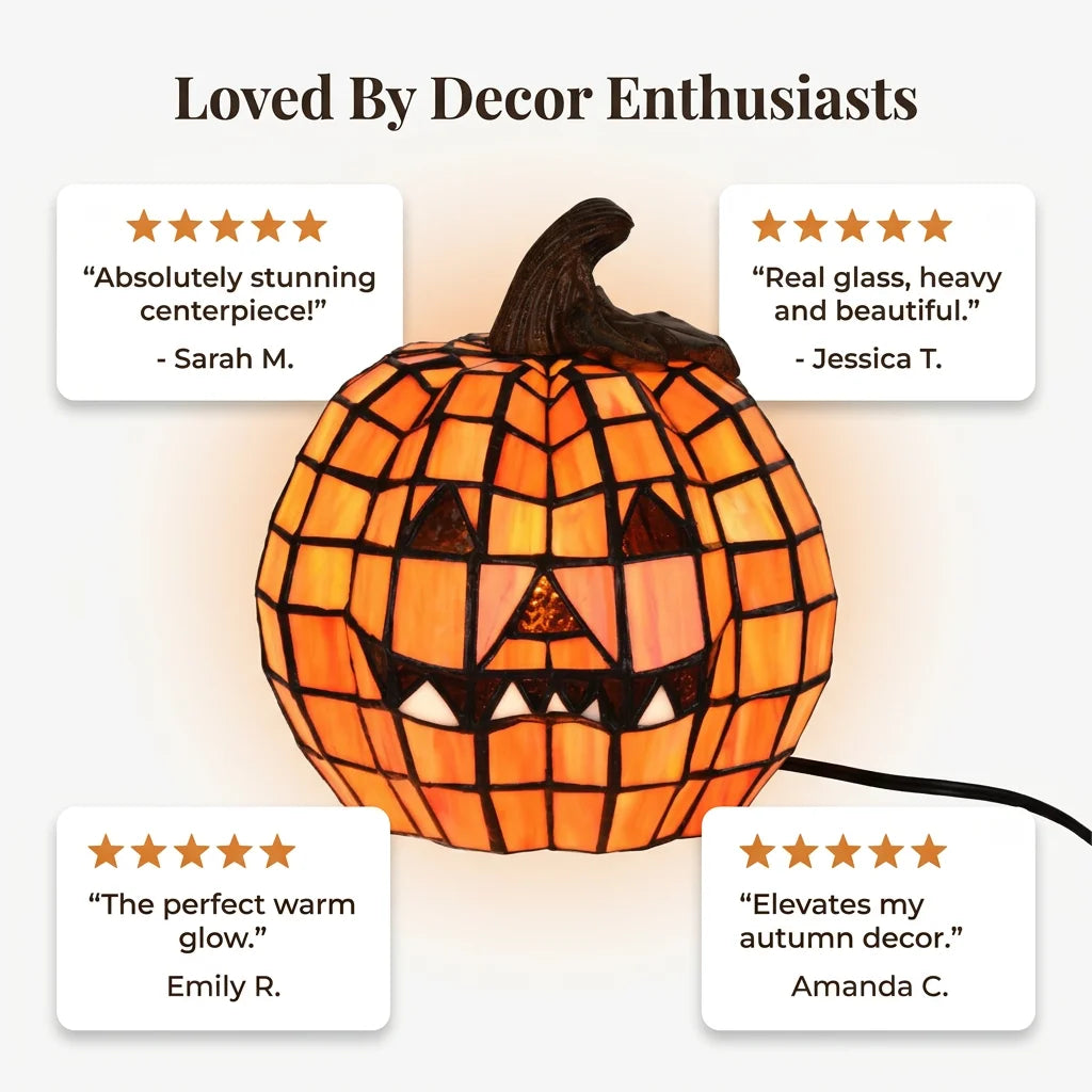 GlassGlow™ - Artisanal stained glass pumpkin for refined seasonal decor