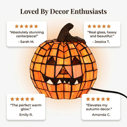 GlassGlow™ - Artisanal stained glass pumpkin for refined seasonal decor